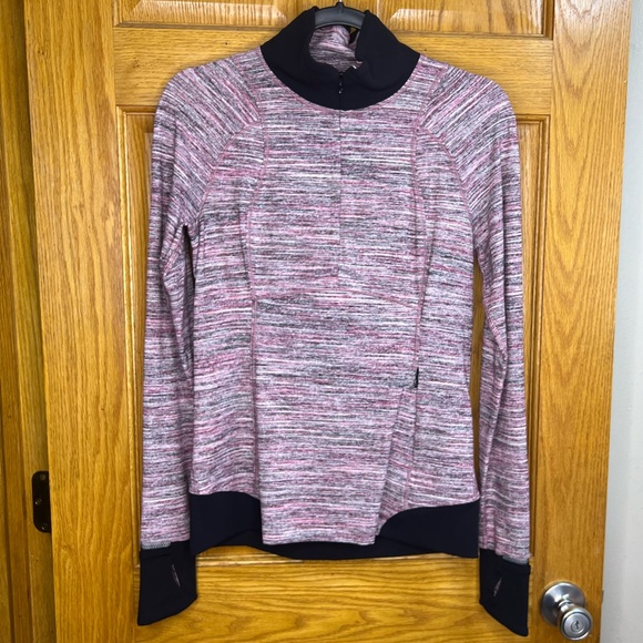 Lululemon Runderful 1/2 Zip sz 8 Space Dye Camo Berry Rumble Multi / Black - Picture 9 of 16